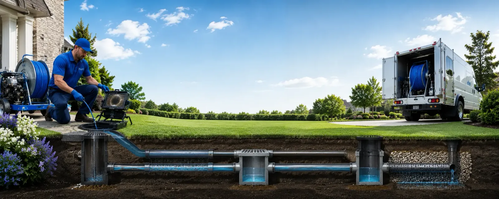 Outdoor drain cleaning information for Hollins, AL